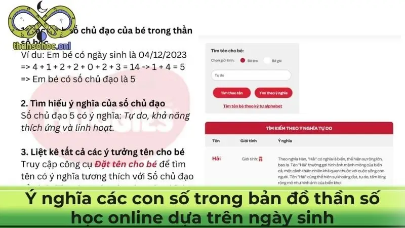 Ý nghĩa các con số trong bản đồ thần số học online dựa trên ngày sinh  